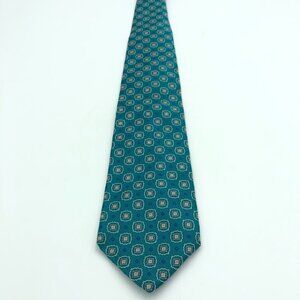 Lands' End Blue and Green Silk Tie